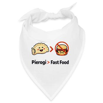 Pierogi statt Fast Food - Bandana - Weiß - Vorne