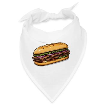 Sandwich Illustration - Bandana - Weiß - Vorne