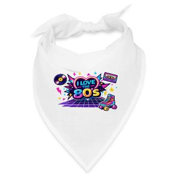 I Love the 80s Neon Retro - Bandana - Weiß - Vorne
