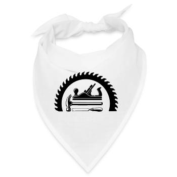 Schreiner Hobel Sägeblatt Werkzeug Motiv - Bandana - Weiß - Vorne