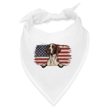 Englischer Pointer US-Flagge – Pointer Dad-Jagdhund - Bandana - Weiß - Vorne
