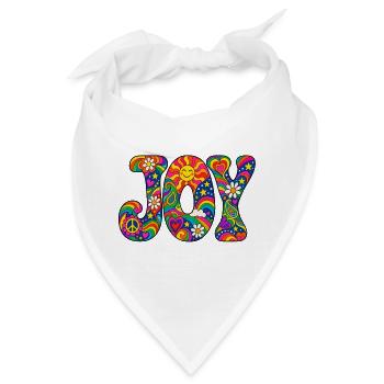 Psychedelisches JOY Muster - Bandana - Weiß - Vorne