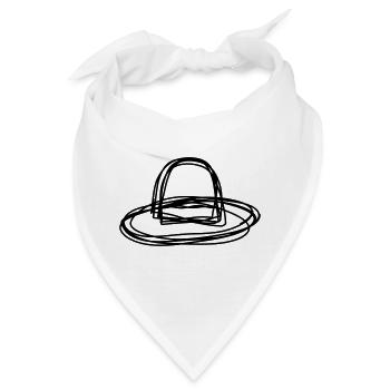 Strohhut handgezeichnet - Bandana - Weiß - Vorne