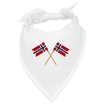 Norwegische Flagge - Bandana - Weiß - Vorne