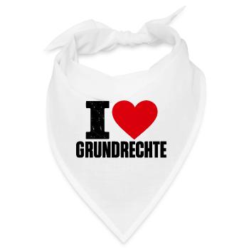 I Love Grundrechte – Rotes Herz für Demokratie - Bandana - Weiß - Vorne