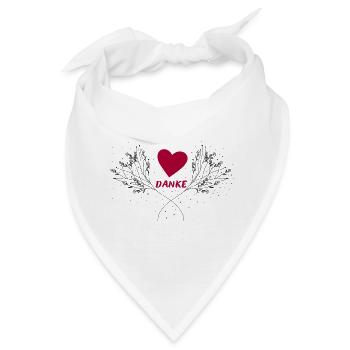 Danke mit Herz  - Bandana - Weiß - Vorne