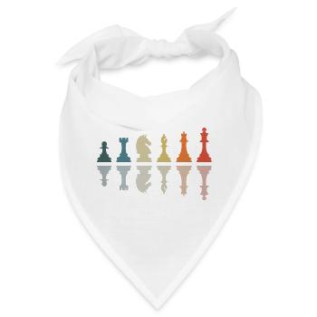 Retro Schach Grafik Schachfiguren Schachspieler - Bandana - Weiß - Vorne