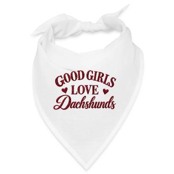 Good Girls Love Dachshunds - Bandana - Weiß - Vorne