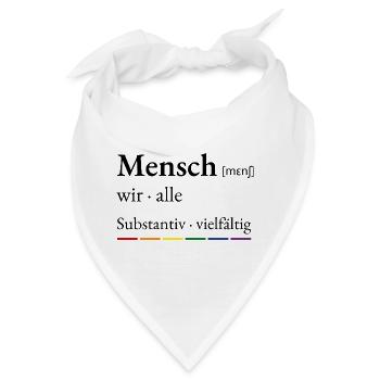 Mensch – wir alle | LGBTQ+ Pride - Bandana - Weiß - Vorne