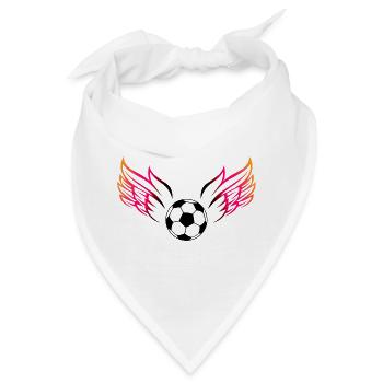 Flügel-Fußball-Design mit Dynamik - Bandana - Weiß - Vorne