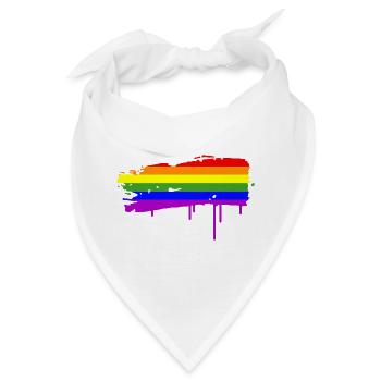 Regenbogenfahne Graffiti - Bandana - Weiß - Vorne