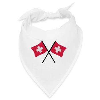 Schweizer Flaggen - Bandana - Weiß - Vorne