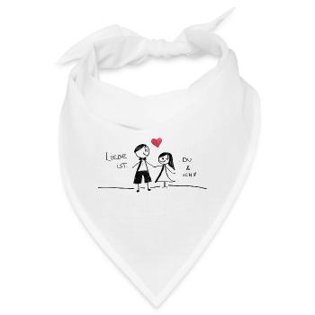 Liebe ist..._ROT - Bandana - Weiß - Vorne