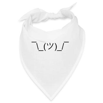 Shruggie Emojicon Design. Geschenk. Geschenkidee - Bandana - Weiß - Vorne