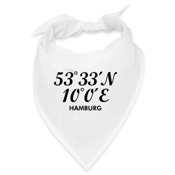 Hamburger Koordinaten von Hamburg - Bandana - Weiß - Vorne