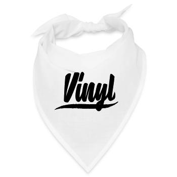 vinyl platte dj deejay musik party aufkleber patch - Bandana - Weiß - Vorne
