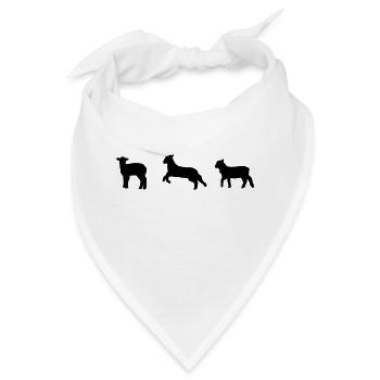 Schafe, Schaf, Lamm, Lämmer - Bandana - Weiß - Vorne