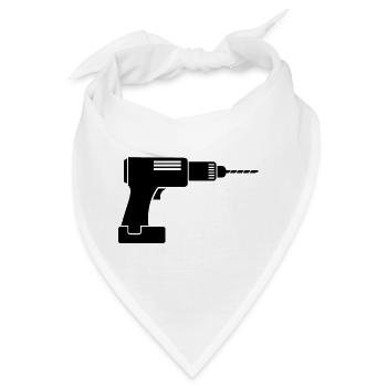 bohrmaschine Handwerker Akkuschrauber Symbol icon - Bandana - Weiß - Vorne