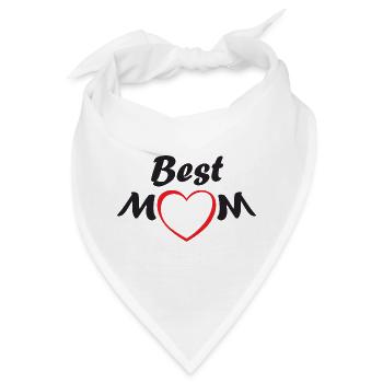BEST MOM - für die beste Mama der Welt - Bandana - Weiß - Vorne