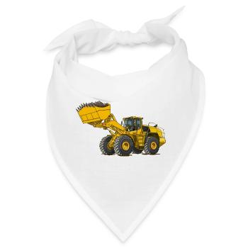 Radlader, Baumaschine - Bandana - Weiß - Vorne