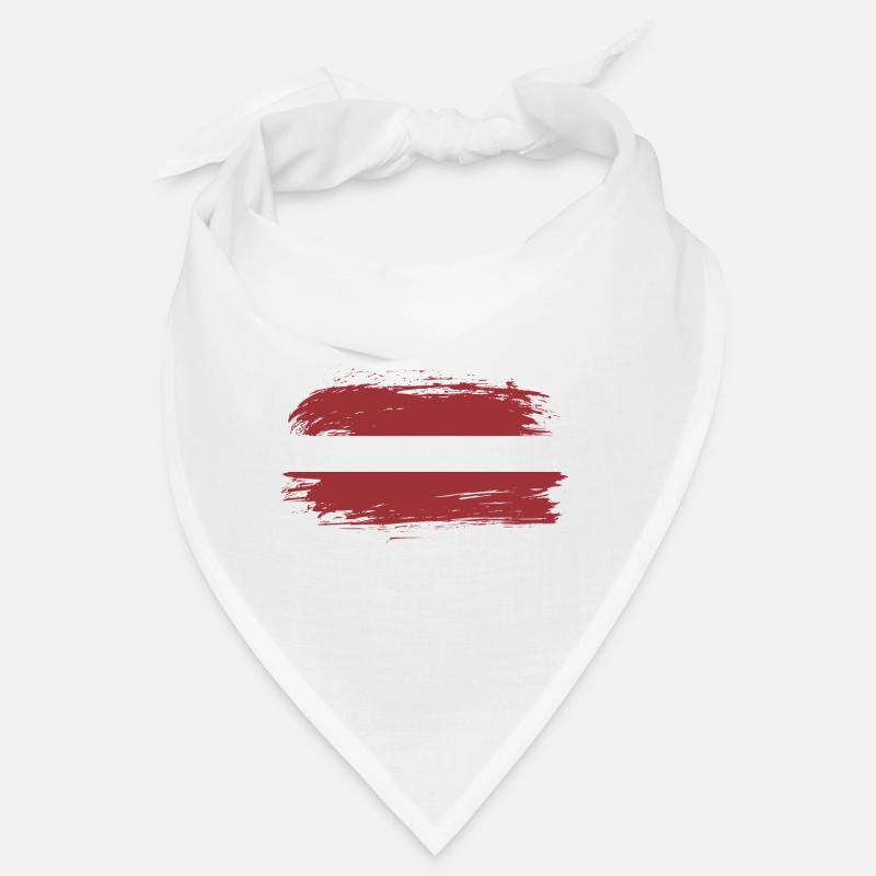 Latvia flag - Bandana - white