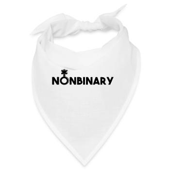 Nonbinäry Symbol und Schrift Nonbinär Nichtbinär - Bandana - Weiß - Vorne