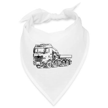 LKW Ladekran camion Truck - Bandana - Weiß - Vorne