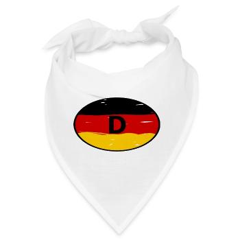 Deutschland Aufkleber - Bandana - Weiß - Vorne