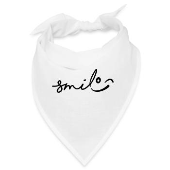 Lächeln Sie mit einem Augenzwinkern. Lächeln, Lächeln Gesicht. - Bandana - Weiß - Vorne