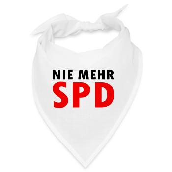 Nie mehr spd - Bandana - Weiß - Vorne