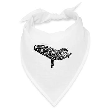 Gewaltiger Walfisch - Vintage Meerestier Motiv - Bandana - Weiß - Vorne