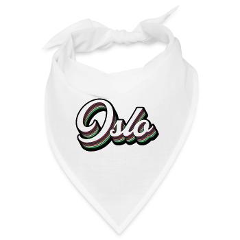 Oslo City - Modernes Typografie Motiv - Bandana - Weiß - Vorne