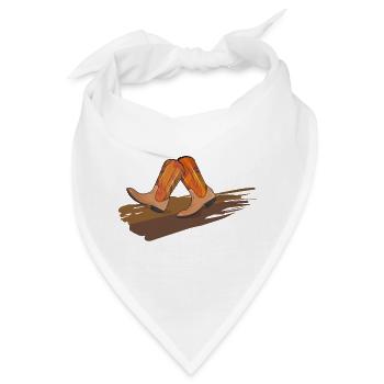 Square Dance - Cowboystiefel auf dem Parkett - Bandana - Weiß - Vorne