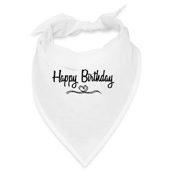 Happy Birthday - Bandana - Weiß - Vorne
