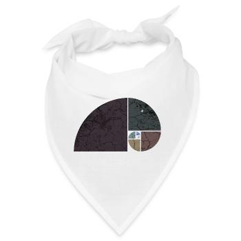 Fibonacci Spiral Elephant - Golden Ratio grungy 2 - Bandana - Weiß - Vorne