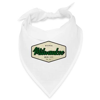 Milwaukee Brauort Vintage Etikett - Bandana - Weiß - Vorne