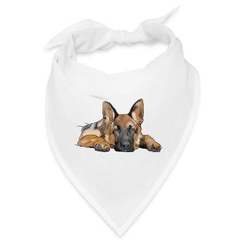Schäferhund - Bandana - Weiß - Vorne