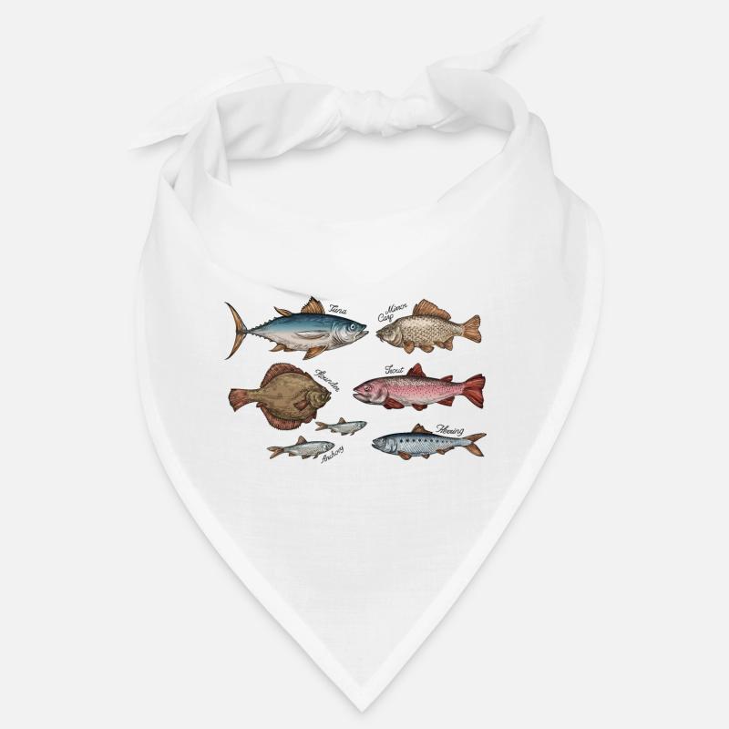 Meerestiere - Bandana - Weiß
