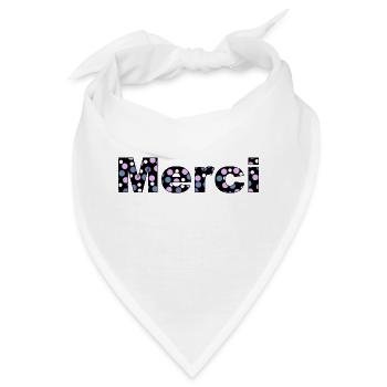 Danke, mit Buchstaben in Farben mit Punkten im Idiom - Bandana - Weiß - Vorne