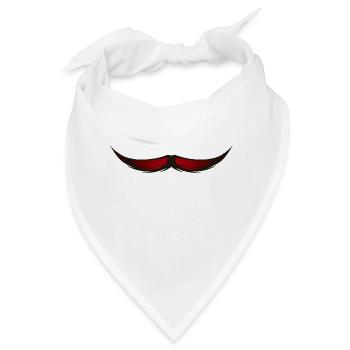 Schnurrbart Schnurrbart Hipster 610 B - Bandana - Weiß - Vorne
