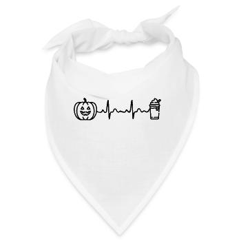 Halloween Herzschlag Pumpkin Spice Latte - Bandana - Weiß - Vorne