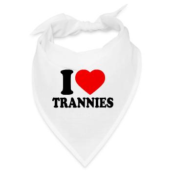 I love trannies - Bandana - Weiß - Vorne