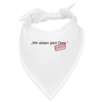 Wir essen jetzt Oma Satzzeichen Leben retten Komma - Bandana - Weiß - Vorne