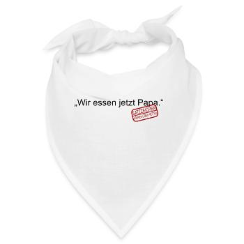 Wir essen jetzt Papa. Satzzeichen retten Leben. - Bandana - Weiß - Vorne