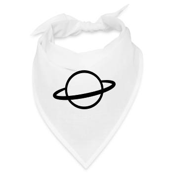Planet mit Ring Symbol Umriss - Bandana - Weiß - Vorne