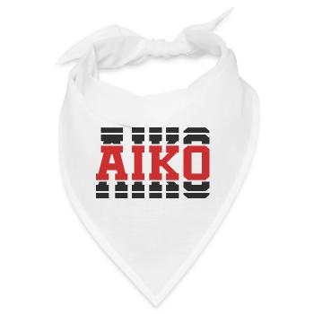 Aiko T-Shirt Geschenkidee gestapelter Text - Bandana - Weiß - Vorne