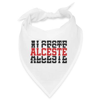 Alceste T-Shirt Geschenkidee gestapelter Text - Bandana - Weiß - Vorne