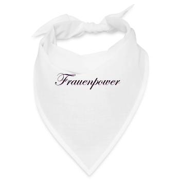 Schriftzug Frauenpower - Bandana - Weiß - Vorne
