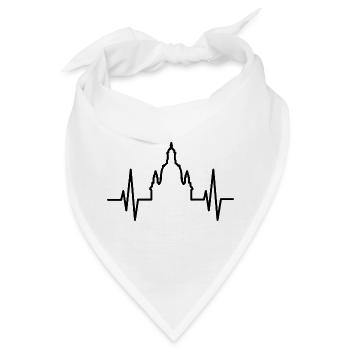 Herzschlag Frauenkirche Dresden Puls Logo Symbol - Bandana - Weiß - Vorne