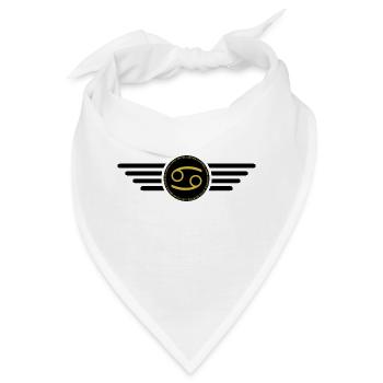 Sternzeichen Krebs, exklusives T-Shirt Design - Bandana - Weiß - Vorne